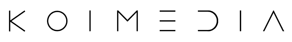 Koi Media Logo auf der Startseite, repräsentiert professionelle Medien- und Digitaldienstleistungen.